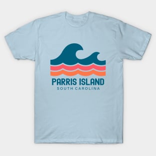 Parris Island South Carolina Vintage Wave T-Shirt